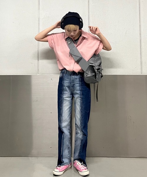ブラウス シャツ 「ZOZO限定」セットアイテム　ハーネスベルト付きシャツSS/119118 レディース JEANASIS（ジーナシス）の「【ZOZO限定】セットアイテム