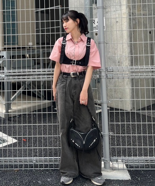 ブラウス シャツ 「ZOZO限定」セットアイテム　ハーネスベルト付きシャツSS/119118 レディース JEANASIS（ジーナシス）の「【ZOZO限定】セットアイテム