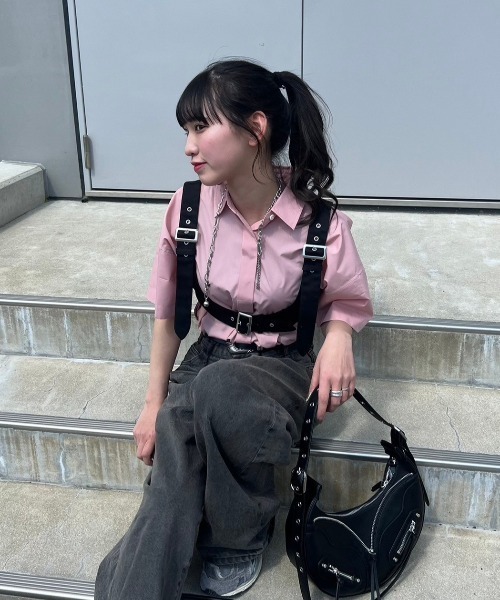 ブラウス シャツ 「ZOZO限定」セットアイテム　ハーネスベルト付きシャツSS/119118 レディース JEANASIS（ジーナシス）の「【ZOZO限定】セットアイテム