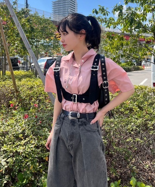 ブラウス シャツ 「ZOZO限定」セットアイテム　ハーネスベルト付きシャツSS/119118 レディース JEANASIS（ジーナシス）の「【ZOZO限定】セットアイテム