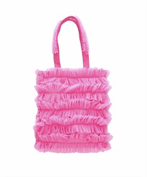 clear | A4チュールトートバッグ［推し活 ピンク ブラック］≪再入荷≫(トートバッグ)