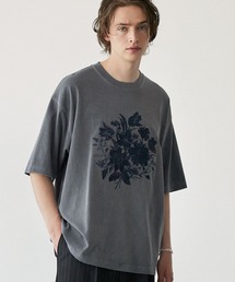 ピグメントオーバーダイフラワー刺繍ヘビーウェイトTシャツ EMMA CLOTHES 2024SS