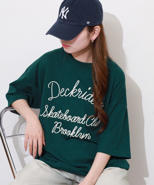 FUNALIVE(ファンアライブ)の「サガラ刺繍オーバーサイズTシャツ UVカット&COOL&DRY 半袖(Tシャツ/カットソー・メンズ・ブラック/ホワイト系その他2/ライトグレー/ブルー/オフホワイト/ブラック系その他2/ブラウン/ミント/スミクロ/ダークブルー/ホワイト系その他3/ダークグリーン/ダークネイビー/ライトグリーン系1/ホワイト系1/ブラック系その他4/ブラウン系1/ラベンダー/ホワイト系その他4/ブラック系その他3/ブラック系その他5/ダークグリーン系1/ホワイト系その他5/ブラック系1・M/L/LL)」の19枚目の写真