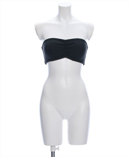 clear（クリア）の「カップ付きブラトップ[着回し力抜群 大人 カジュアル 夏]≪2024AW≫（チューブトップ・レディース・オフホワイト/ブラック・F）」の2枚目の写真