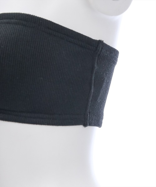 clear（クリア）の「カップ付きブラトップ[着回し力抜群 大人 カジュアル 夏]≪2024AW≫（チューブトップ・レディース・オフホワイト/ブラック・F）」の8枚目の写真