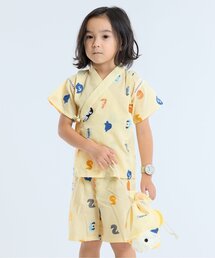 BIT'Z | 海の生き物数字刺繍柄お魚巾着付き甚平スーツ(浴衣)
