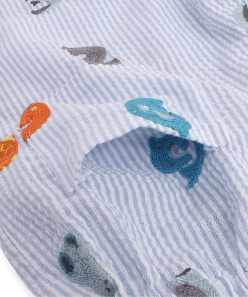 BIT'Z（ビッツ）の「海の生き物数字刺繍柄お魚巾着付き甚平スーツ（浴衣・キッズ・ブルー/イエロー・80/90/95/100/110/120）」の17枚目の写真