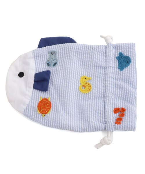 BIT'Z（ビッツ）の「海の生き物数字刺繍柄お魚巾着付き甚平スーツ（浴衣・キッズ・ブルー/イエロー・80/90/95/100/110/120）」の14枚目の写真