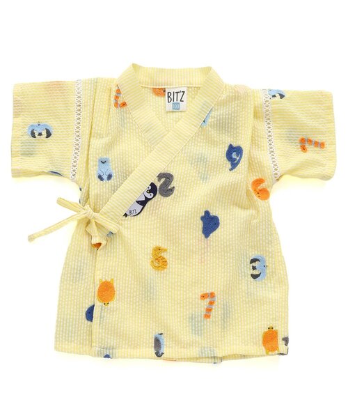 BIT'Z（ビッツ）の「海の生き物数字刺繍柄お魚巾着付き甚平スーツ（浴衣・キッズ・ブルー/イエロー・80/90/95/100/110/120）」の10枚目の写真