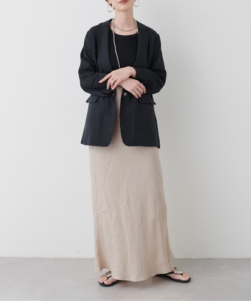 LARUTA（ラルータ）の「【LARUTA】WEB限定 / レーヨン麻シンプルジャケット（テーラードジャケット・レディース・ブラック/グレイッシュベージュ・FREE）」の21枚目の写真