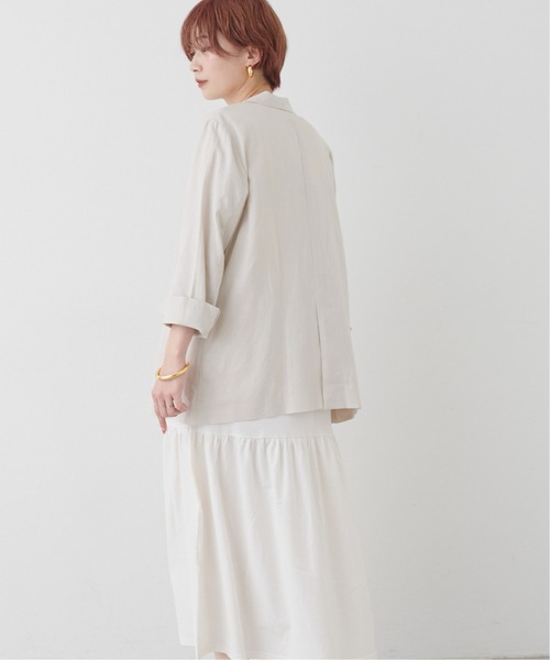 LARUTA（ラルータ）の「【LARUTA】WEB限定 / レーヨン麻シンプルジャケット（テーラードジャケット・レディース・ブラック/グレイッシュベージュ・FREE）」の13枚目の写真