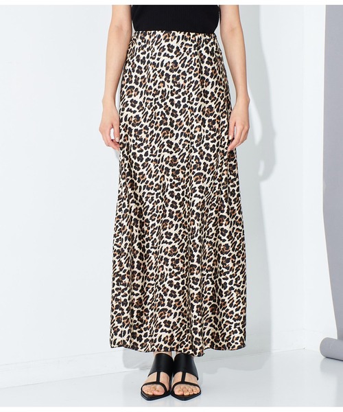 Settimissimo（セッティミッシモ）の「ITALY サテン レオパードプリント ロングスカート（スカート・レディース・ブラウン・FREE）」の11枚目の写真