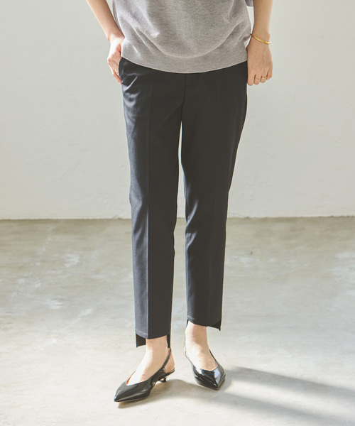 Noble（ノーブル）の「《追加》ドライコットンリネンステップヘムパンツ 6（スラックス・レディース・ラベンダー/ブラック/ホワイト系その他・40/38/36/34）」の9枚目の写真