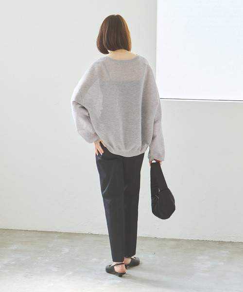 Noble（ノーブル）の「《追加》ドライコットンリネンステップヘムパンツ 6（スラックス・レディース・ラベンダー/ブラック/ホワイト系その他・40/38/36/34）」の10枚目の写真