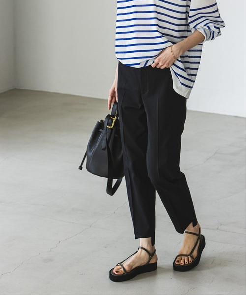 Noble（ノーブル）の「《追加》ドライコットンリネンステップヘムパンツ 6（スラックス・レディース・ラベンダー/ブラック/ホワイト系その他・40/38/36/34）」の19枚目の写真