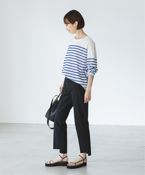 Noble（ノーブル）の「《追加》ドライコットンリネンステップヘムパンツ 6（スラックス・レディース・ラベンダー/ブラック/ホワイト系その他・40/38/36/34）」の22枚目の写真