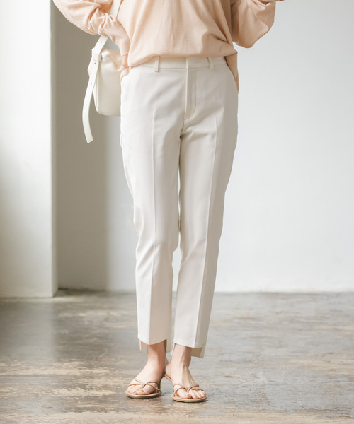 Noble（ノーブル）の「《追加》ドライコットンリネンステップヘムパンツ 6（スラックス・レディース・ラベンダー/ブラック/ホワイト系その他・40/38/36/34）」の12枚目の写真