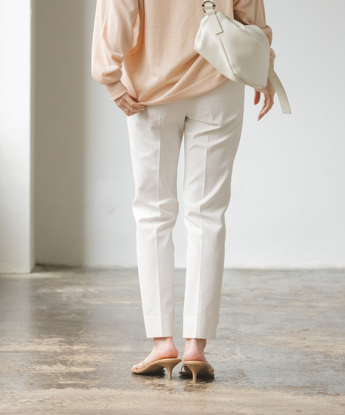 Noble（ノーブル）の「《追加》ドライコットンリネンステップヘムパンツ 6（スラックス・レディース・ラベンダー/ブラック/ホワイト系その他・40/38/36/34）」の14枚目の写真