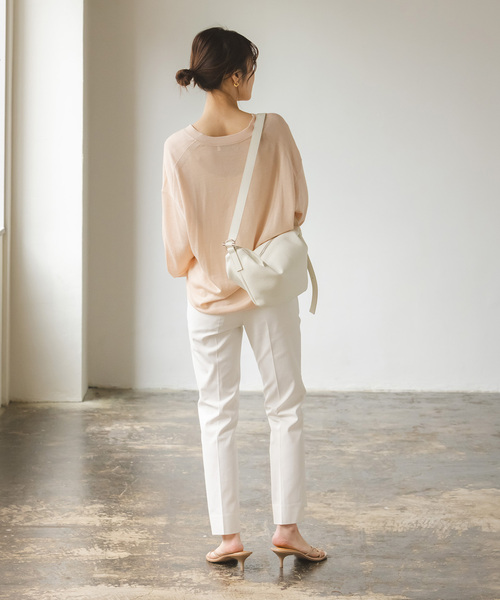 Noble（ノーブル）の「《追加》ドライコットンリネンステップヘムパンツ 6（スラックス・レディース・ラベンダー/ブラック/ホワイト系その他・40/38/36/34）」の17枚目の写真