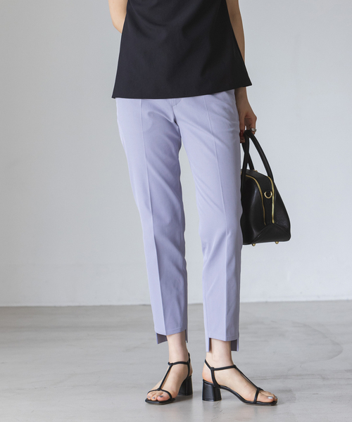 Noble（ノーブル）の「《追加》ドライコットンリネンステップヘムパンツ 6（スラックス・レディース・ラベンダー/ブラック/ホワイト系その他・40/38/36/34）」の18枚目の写真