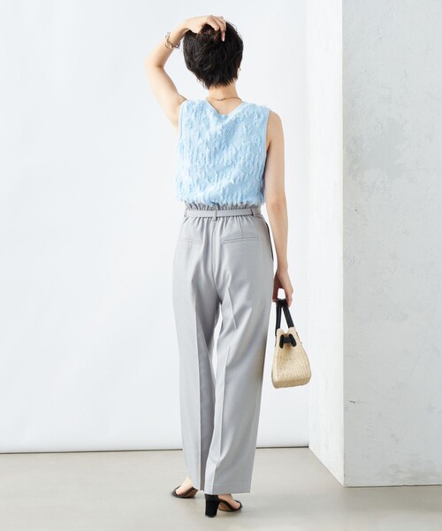 NOLLEY’S Sophi(ノーリーズソフィ)の「ウォッシャブルドライツイルベルト付ワイドパンツ(その他パンツ・レディース・ライトグレー/ベージュ/オフホワイト・38/36/34)」の6枚目の写真