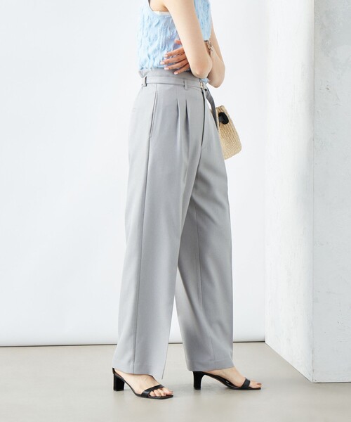 NOLLEY’S Sophi(ノーリーズソフィ)の「ウォッシャブルドライツイルベルト付ワイドパンツ(その他パンツ・レディース・ライトグレー/ベージュ/オフホワイト・38/36/34)」の10枚目の写真