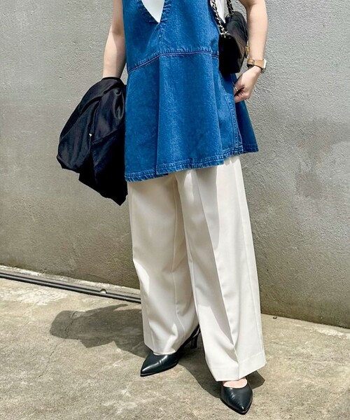 NOLLEY’S Sophi(ノーリーズソフィ)の「ウォッシャブルドライツイルベルト付ワイドパンツ(その他パンツ・レディース・ライトグレー/ベージュ/オフホワイト・38/36/34)」の18枚目の写真