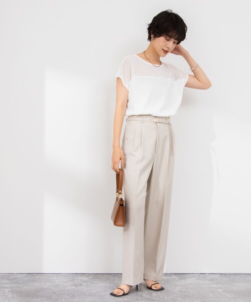 NOLLEY’S Sophi(ノーリーズソフィ)の「ウォッシャブルドライツイルベルト付ワイドパンツ(その他パンツ・レディース・ライトグレー/ベージュ/オフホワイト・38/36/34)」の20枚目の写真