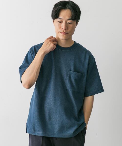 URBAN RESEARCH DOORS（アーバンリサーチドアーズ）の「ダブルフェイス クルーネック ショートスリーブ Tシャツ（Tシャツ/カットソー・メンズ・ライトグレー/ネイビー/グリーン系その他/オレンジ/ブルー系その他・LARGE/X-LARGE/MEDIUM）」の9枚目の写真
