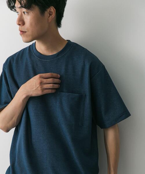 URBAN RESEARCH DOORS（アーバンリサーチドアーズ）の「ダブルフェイス クルーネック ショートスリーブ Tシャツ（Tシャツ/カットソー・メンズ・ライトグレー/ネイビー/グリーン系その他/オレンジ/ブルー系その他・LARGE/X-LARGE/MEDIUM）」の12枚目の写真