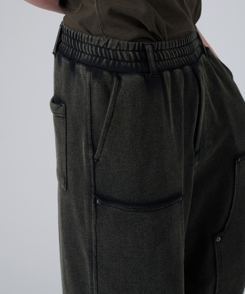 WISH FOR EVER（ウィッシュフォーエバー）の「SNOW WASH FRINGE DOUBLE KNEE SWEAT PANTS/スノーウォッシュフリンジダブルニースウェットパンツ（スウェットパンツ・メンズ・ブラック/グレー・MEDIUM/LARGE）」の17枚目の写真
