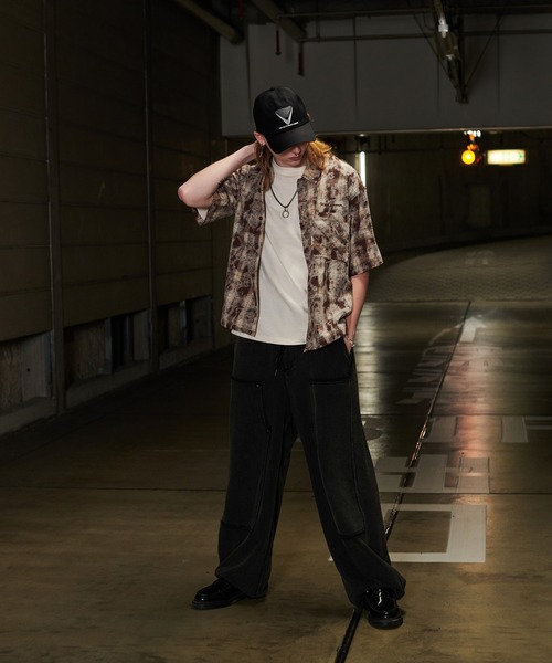 SNOW WASH FRINGE DOUBLE KNEE SWEAT PANTS/スノーウォッシュ