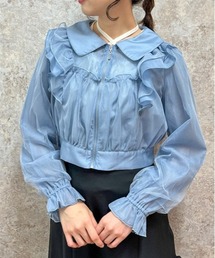 axes femme POETIQUE | シアー×チュールブルゾン(ブルゾン)