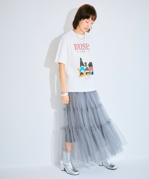 ELLEgirl(エルガール)の「グラフィックプリントTシャツ【ELLEgirl/エル ガール】(Tシャツ/カットソー・レディース・ホワイト/ホワイト系その他・FREE)」の7枚目の写真