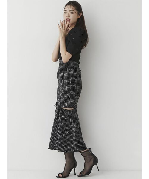 RESEXXY（リゼクシー）の「ゴールドポイントパワショルトップス（Tシャツ/カットソー・レディース・ライトグレー/レッド/ブラック・FREE）」の5枚目の写真