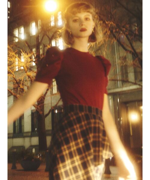 RESEXXY（リゼクシー）の「ゴールドポイントパワショルトップス（Tシャツ/カットソー・レディース・ライトグレー/レッド/ブラック・FREE）」の6枚目の写真