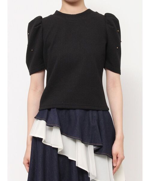 RESEXXY（リゼクシー）の「ゴールドポイントパワショルトップス（Tシャツ/カットソー・レディース・ライトグレー/レッド/ブラック・FREE）」の7枚目の写真