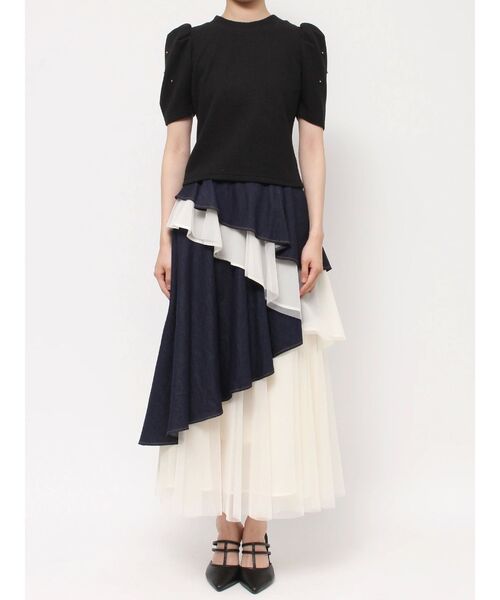 RESEXXY（リゼクシー）の「ゴールドポイントパワショルトップス（Tシャツ/カットソー・レディース・ライトグレー/レッド/ブラック・FREE）」の14枚目の写真