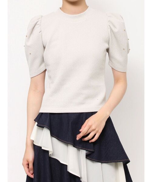 RESEXXY（リゼクシー）の「ゴールドポイントパワショルトップス（Tシャツ/カットソー・レディース・ライトグレー/レッド/ブラック・FREE）」の18枚目の写真