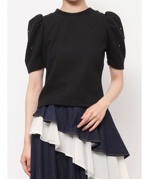 RESEXXY（リゼクシー）の「ゴールドポイントパワショルトップス（Tシャツ/カットソー・レディース・ライトグレー/レッド/ブラック・FREE）」の19枚目の写真