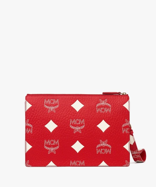 MCM（エムシーエム）の「リストレット ジップポーチ チェーンストラップ付き - マキシ ヴィセトス（クラッチバッグ・メンズ・レッド・SMALL）」の8枚目の写真