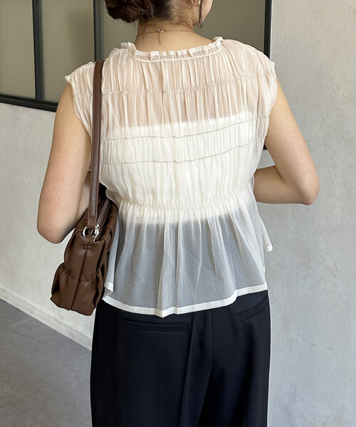 シャーリングシアーブラウス LASUD｜シャーリングシアーブラウス | Rakuten Fashion(楽天