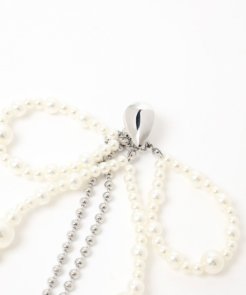 HARE（ハレ）の「パールリボンピアス(HAERE)（ピアス（両耳用）・レディース・シルバー・FREE）」の9枚目の写真