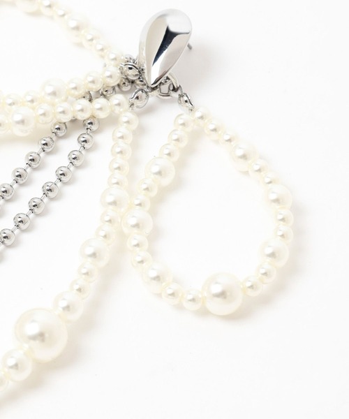 HARE（ハレ）の「パールリボンピアス(HAERE)（ピアス（両耳用）・レディース・シルバー・FREE）」の11枚目の写真