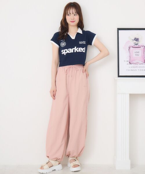 ems excite（エムズエキサイト）の「スキッパーユニフォームCT（Tシャツ/カットソー・レディース・チャコールグレー/オフホワイト/ブルー・FREE）」の18枚目の写真