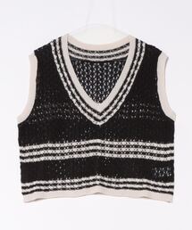 STYLEBLOCK | A麻タッチクロシェ編みニットベスト(ベスト)