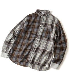 2WAYショールカラーチェックネルシャツ