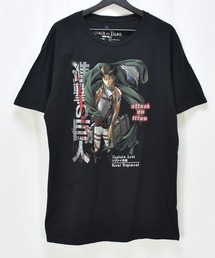 進撃の巨人 リヴァイ兵長 手刷り シルクスクリーン Tシャツ アメリカ製 限定 進撃の巨人 リヴァイ兵長 手刷り シルクスクリーン Tシャツ