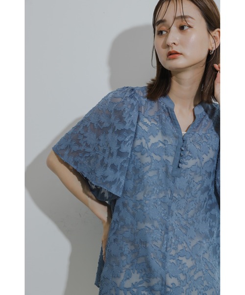 SENSE OF PLACE by URBAN RESEARCH(センスオブプレイスバイアーバンリサーチ)の「フレアスリーブジャガードブラウス(シャツ/ブラウス・レディース・アイボリー/ブルー/ブラック・ONE)」の11枚目の写真