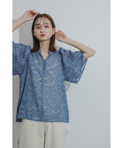 SENSE OF PLACE by URBAN RESEARCH(センスオブプレイスバイアーバンリサーチ)の「フレアスリーブジャガードブラウス(シャツ/ブラウス・レディース・アイボリー/ブルー/ブラック・ONE)」の12枚目の写真